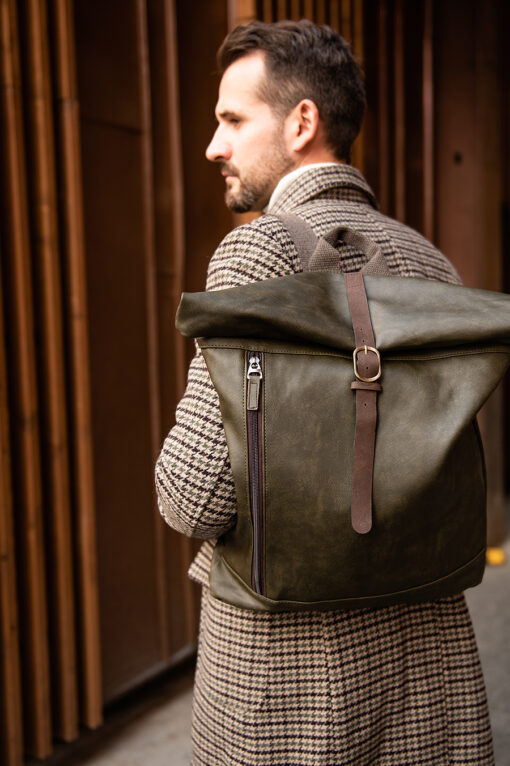 Дизайнерский рюкзак зеленого цвета. Арт.:20-008
