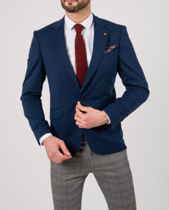 Синий мужской приталенный пиджак. Арт.:2-2130-1