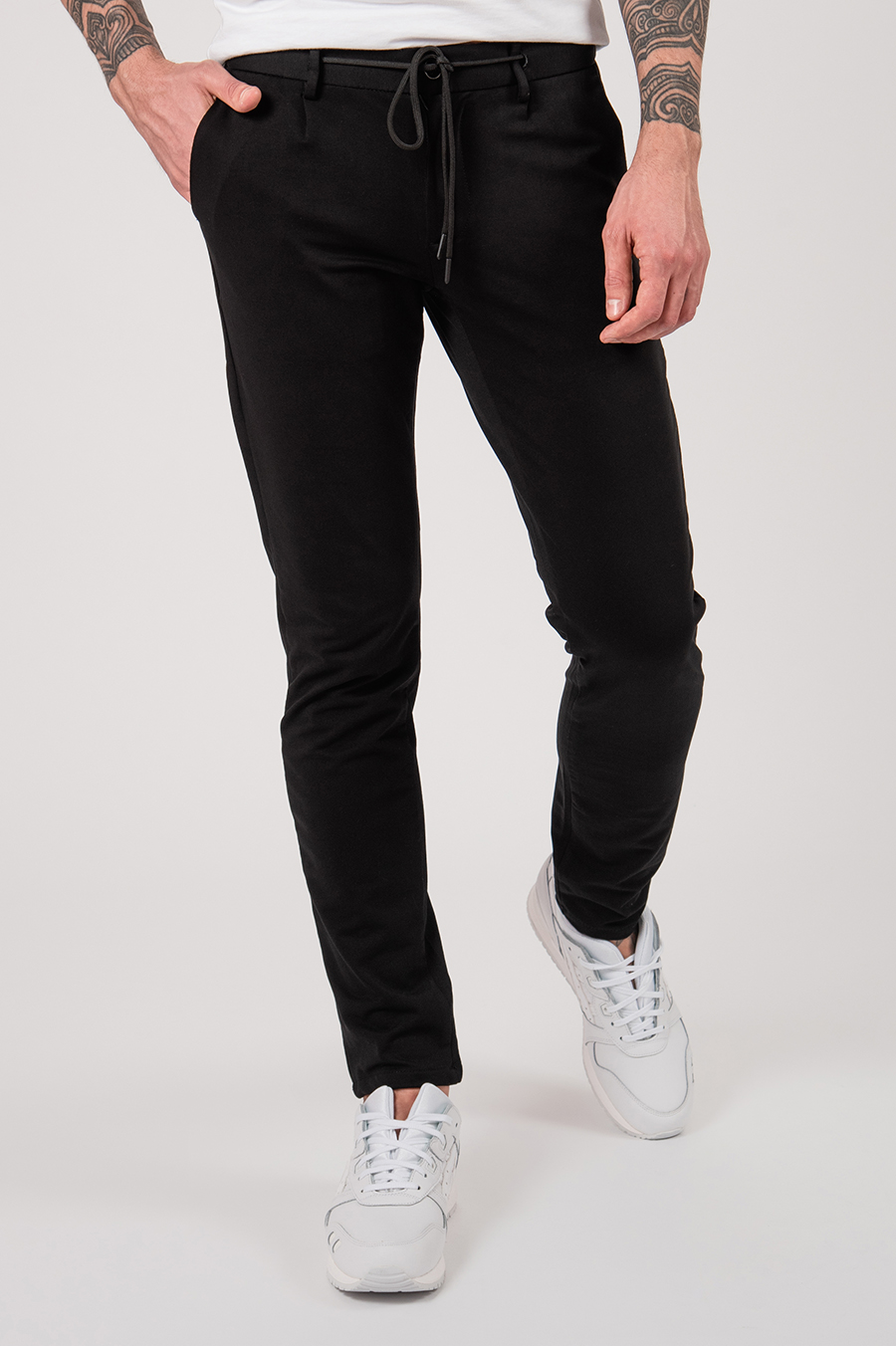 Мужские чёрные casual-брюки на шнурке. Арт.:6-2150-2 – купить в магазинемужской одежды Smartcasuals