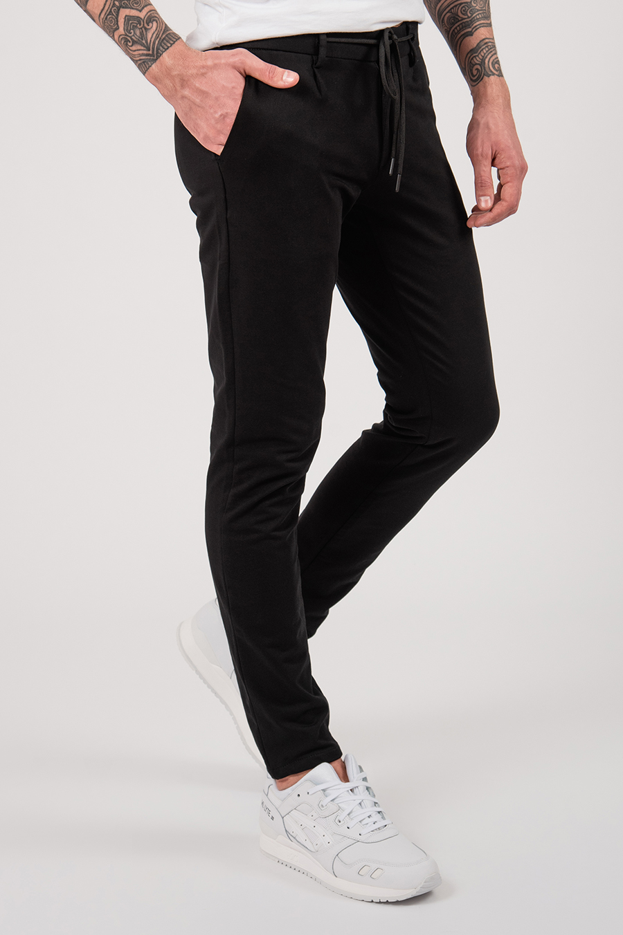 Мужские чёрные casual-брюки на шнурке. Арт.:6-2150-2 – купить в магазинемужской одежды Smartcasuals