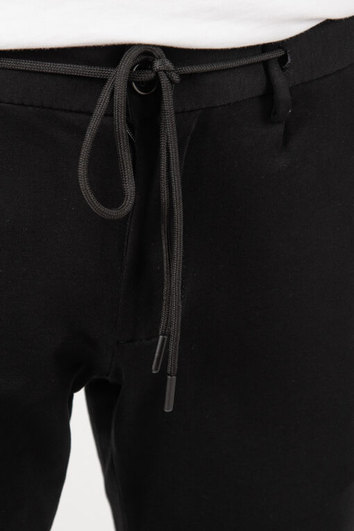 Мужские чёрные casual-брюки на шнурке. Арт.:6-2150-2