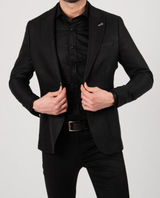 Мужской пиджак черного цвета. Арт.:2-2156-5