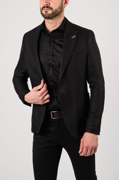 Мужской пиджак черного цвета. Арт.:2-2156-5
