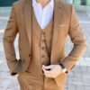 Стильный мужской костюм-тройка коричневого цвета. Арт.: 4-2258-3