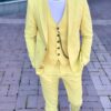 Мужской костюм-тройка желтого цвета. Арт.: 4-2259-3