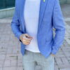Мужской приталенный голубой пиджак. Арт.: 2-2210-5