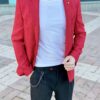 Мужской красный пиджак приталенного кроя. Арт.: 2-2212-1