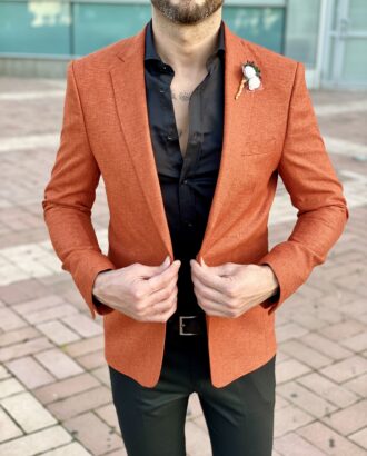 Стильный мужской пиджак терракотового цвета. Арт.: 2-2230-2