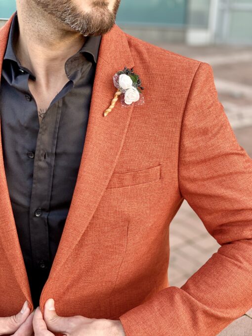 Стильный мужской пиджак терракотового цвета. Арт.: 2-2230-2
