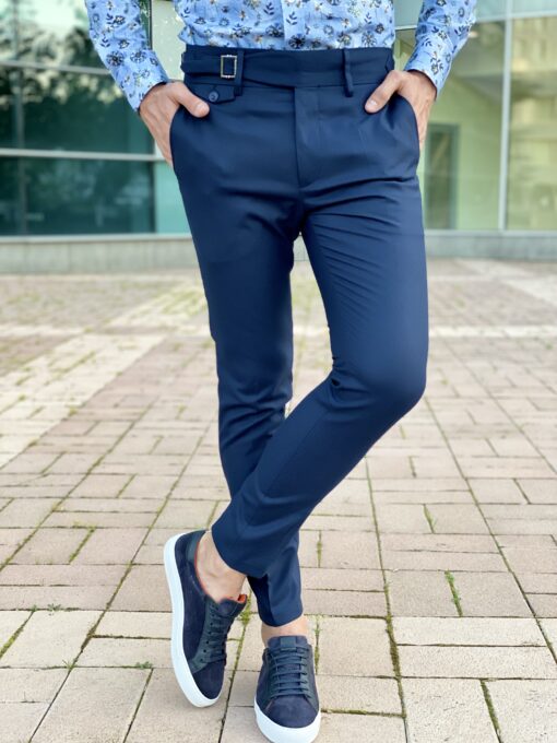 Стильные брюки синего цвета. Арт.: 6-2260-2