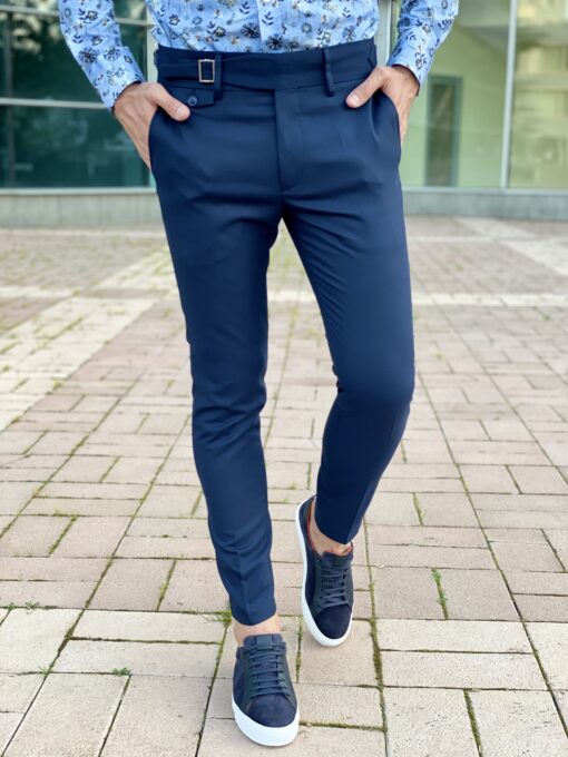 Стильные брюки синего цвета. Арт.: 6-2260-2