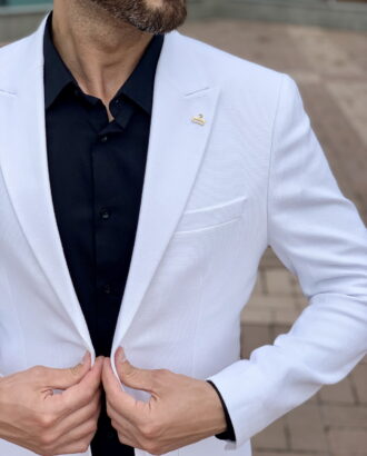 Приталенный белый пиджак. Арт.:2315