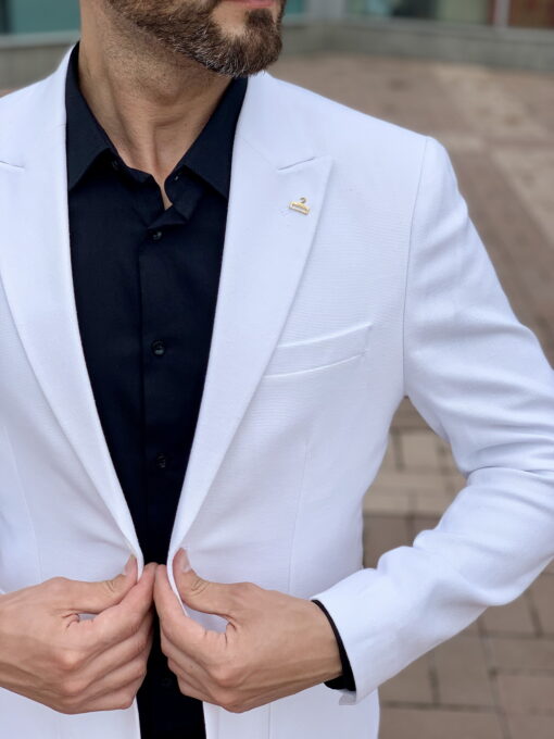 Приталенный белый пиджак. Арт.:2315