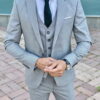 Светло-серый мужской костюм-тройка. Арт.:2407