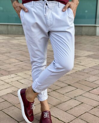 Белые брюки в стиле спорт-шик. Арт.: 2475