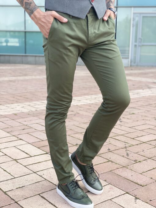Мужские casual брюки зеленого цвета. Арт.: 2468