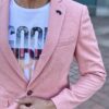 Розовый slim fit пиджак. Арт.: 2431