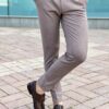 Мужские серые зауженные брюки, укороченной длины. Арт.:2475