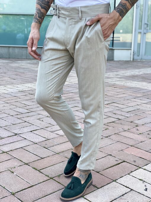 Серые укороченные брюки с защипами. Арт.: 2470