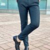 Мужские синие зауженные брюки, укороченной длины. Арт.: 2471