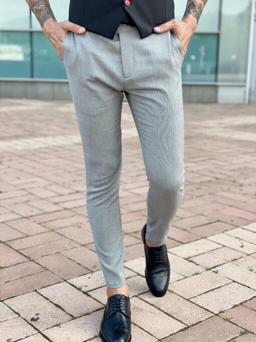 Серые брюки укороченной длины итальянского кроя. Арт.: 2478