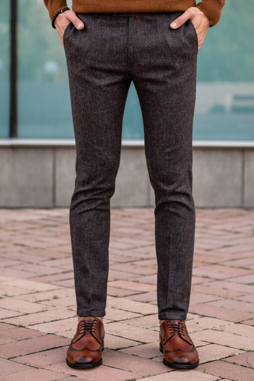 Зауженные коричневые брюки. Арт.: 2543