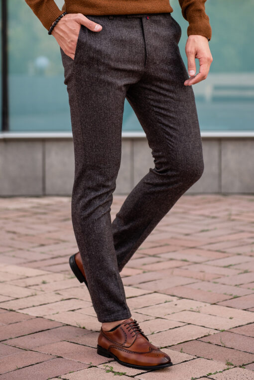 Зауженные коричневые брюки. Арт.: 2543