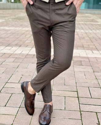 Зауженные коричневые брюки. Арт.: 2661