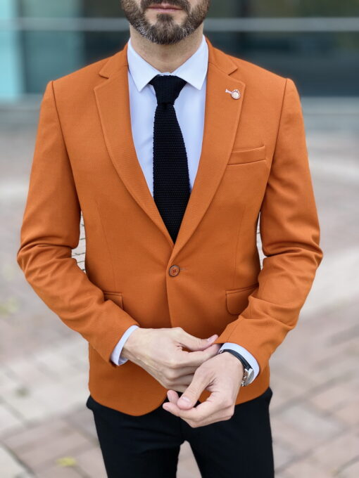 Оранжевый мужской пиджак slim fit Арт.:2560