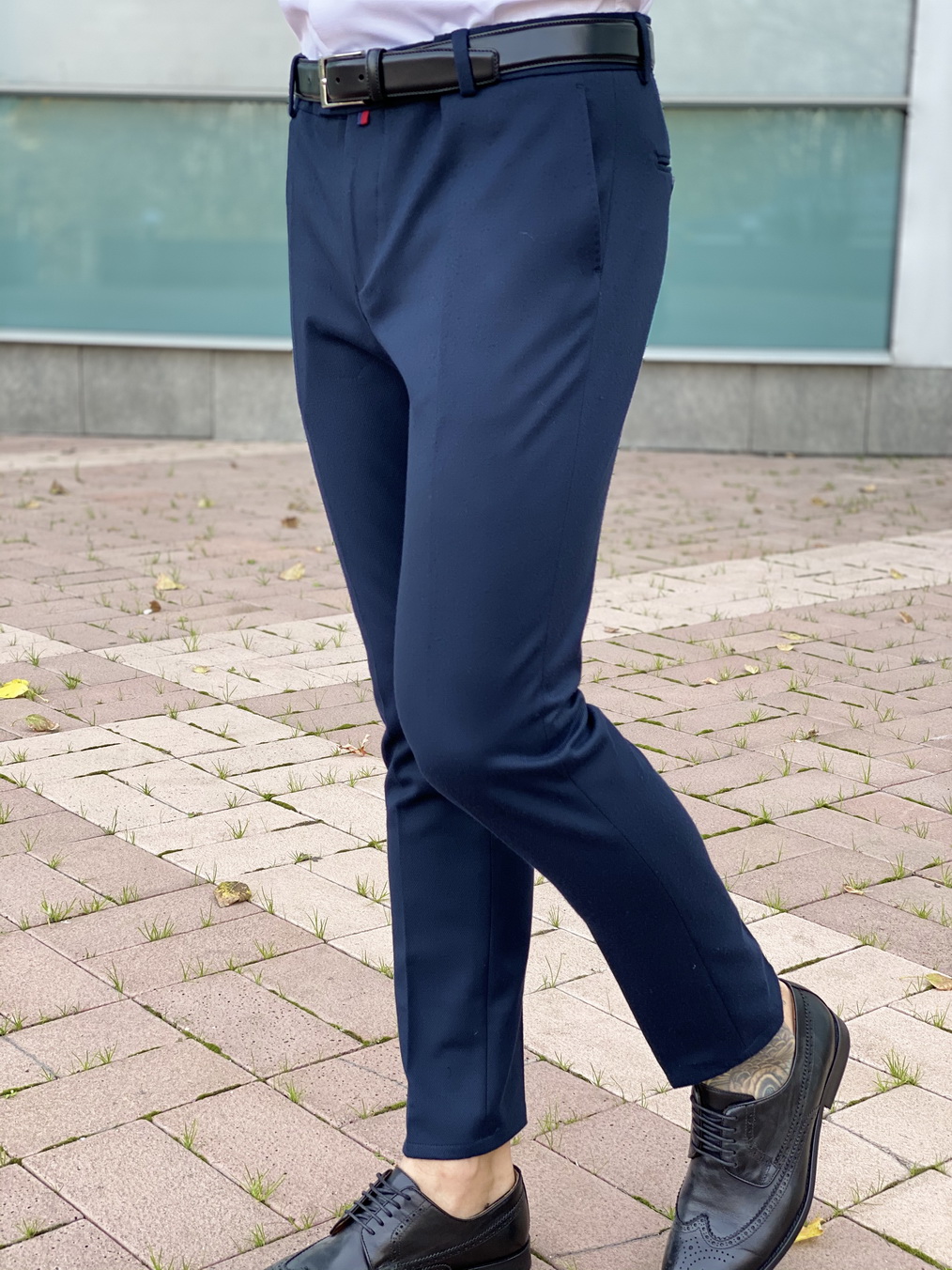 Приталенные синие мужские брюки Арт.:2562 – купить в магазине мужскойодежды Smartcasuals