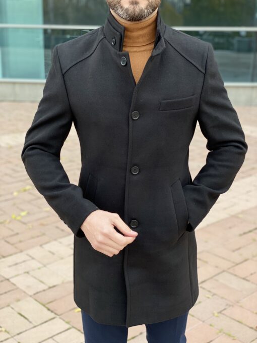 Черное мужское пальто. Арт.:2588