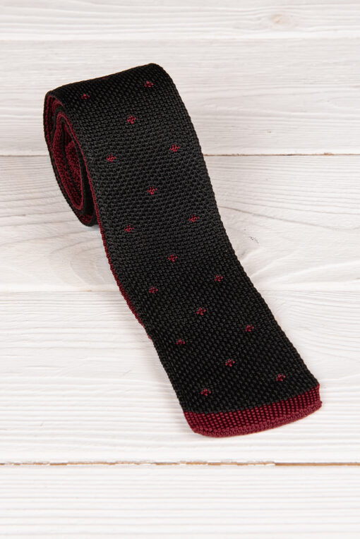 Черный галстук с бордовым принтом.Арт.:3098