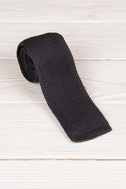 Вязаный галстук серого цвета.Арт.:3089