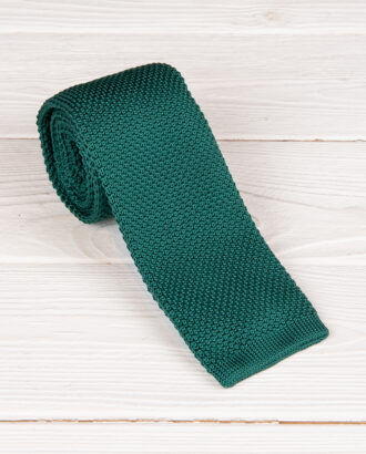 Зеленый вязаный галстук.Арт.:3088