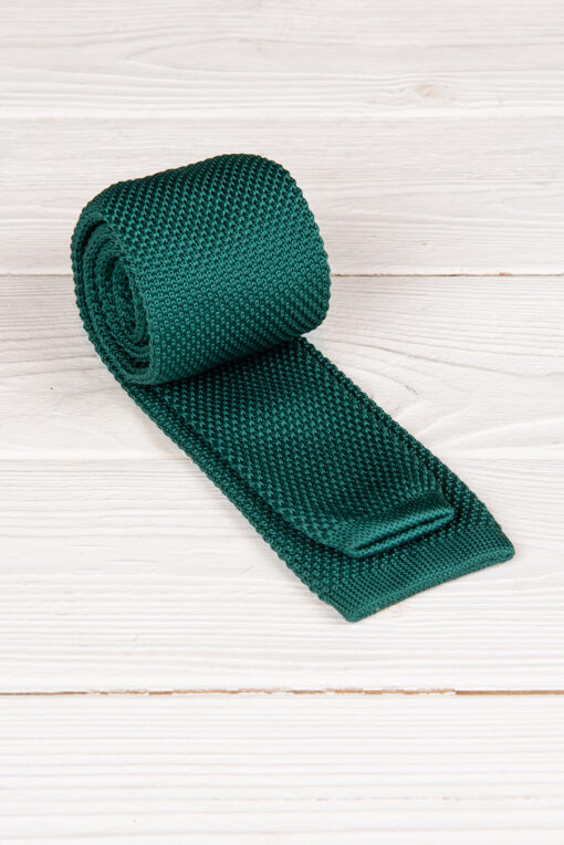 Зеленый вязаный галстук.Арт.:3088