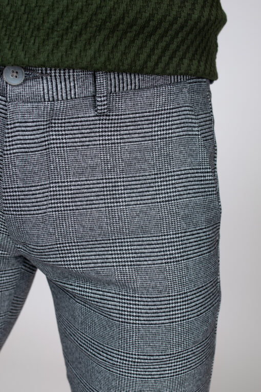 Серые мужские брюки в клетку гленчек. Арт:3122