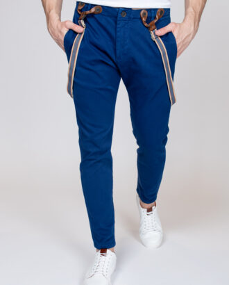 Мужские укороченные брюки в синем цвете. Арт:3129