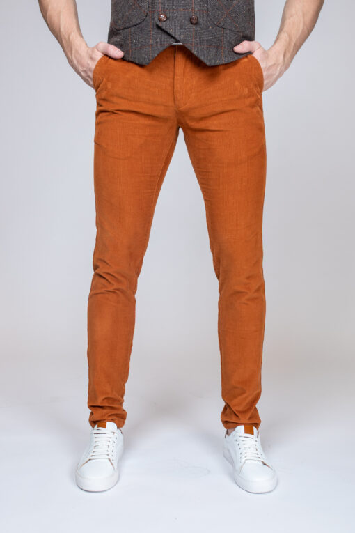 Вельветовые мужские брюки горчичного цвета. Арт.:3201