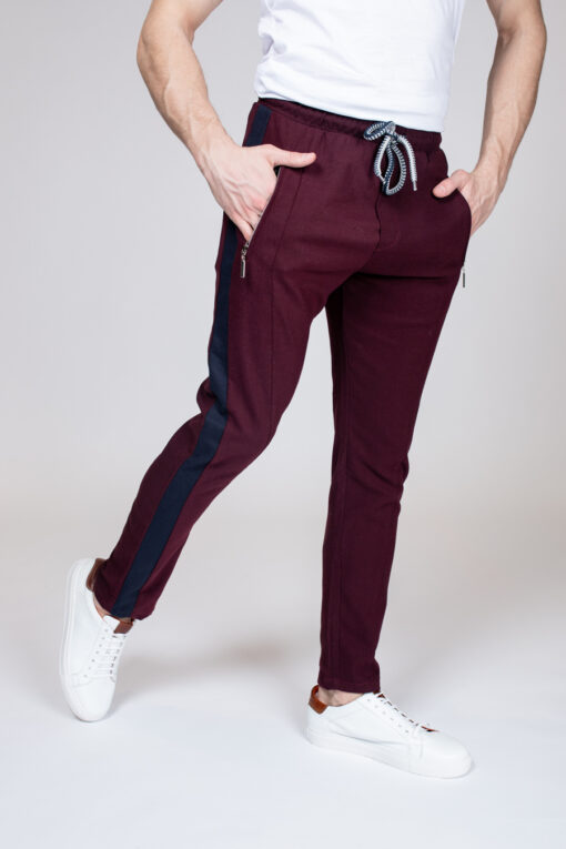 Мужские брюки на кулиске цвета бордо. Арт.:3210