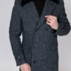 Двубортное пальто с меховым воротником. Арт.:3243