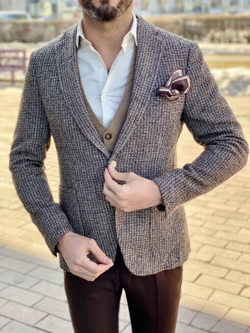 Фактурный кэжуал пиджак в итальянском стиле. Арт.: 2710