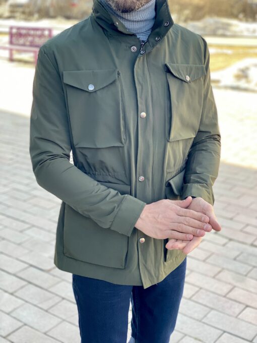 Зеленая мужская куртка в стиле кэжуал. Арт.: 2708