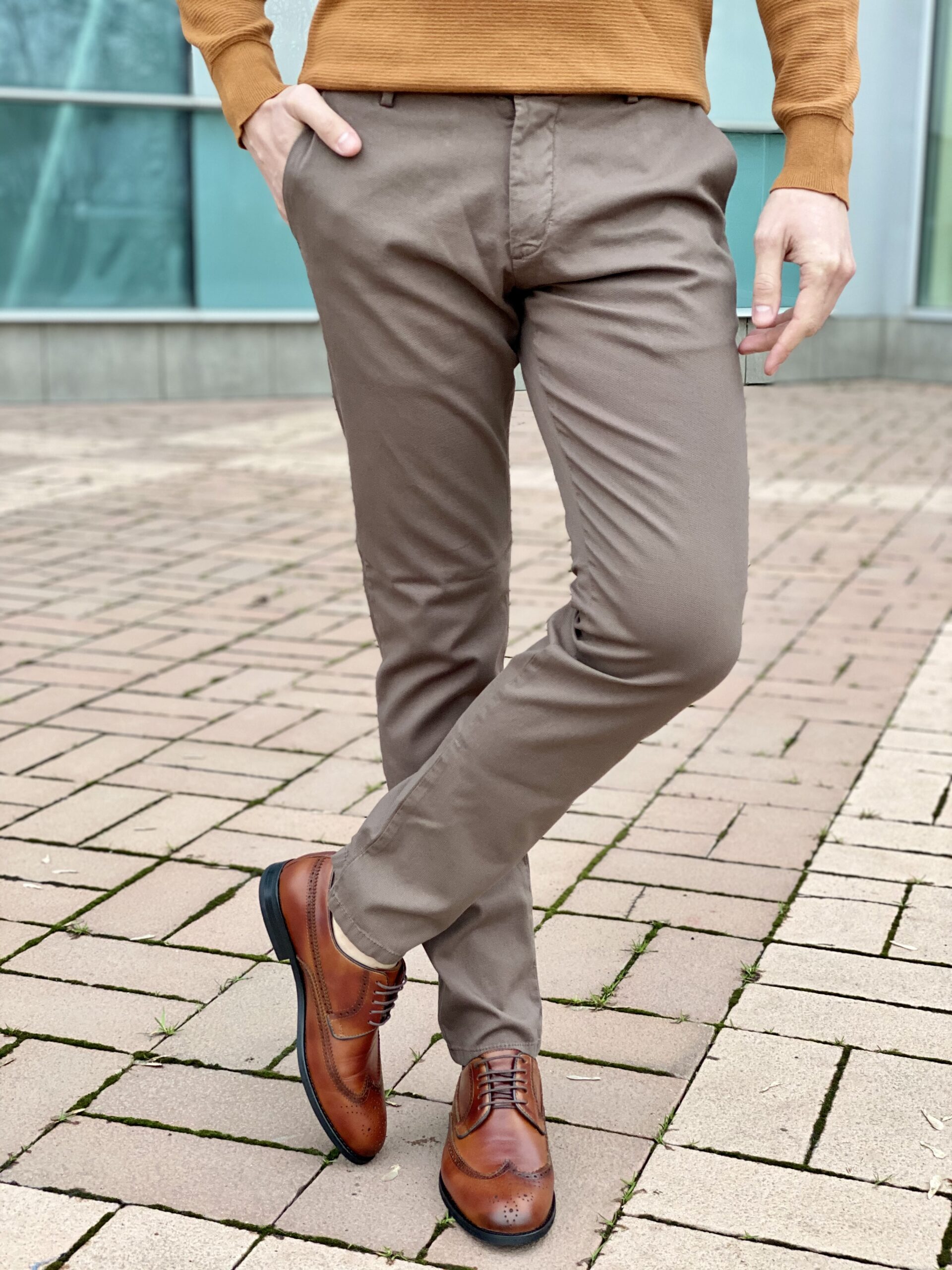 Мужские брюки серо-коричневого цвета. Арт.: 2845 – купить в магазинемужской одежды Smartcasuals