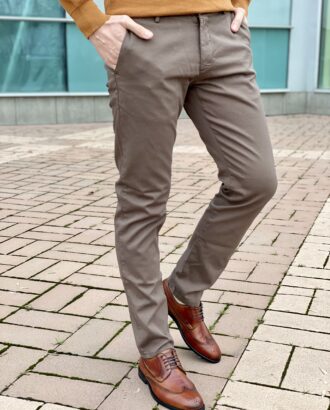 Мужские брюки серо-коричневого цвета. Арт.: 2845