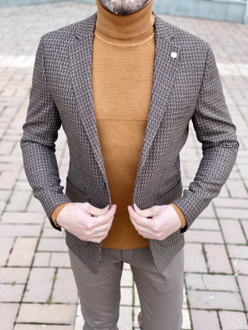 Фактурный коричневый пиджак. Арт.: 2834