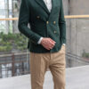 Двубортный мужской пиджак зеленого цвета. Арт.: 3521