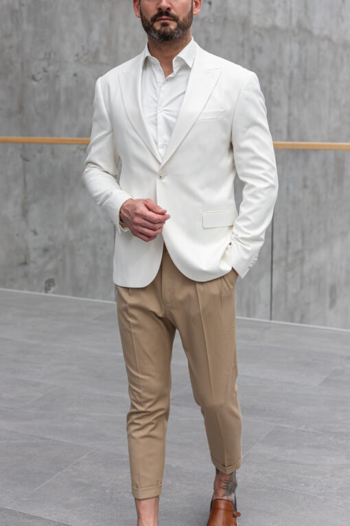 Белый кэжуал мужской пиджак. Арт.: 3522