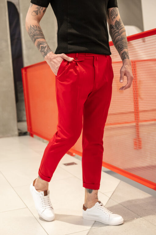 Красные укороченные брюки. Арт.: 3535
