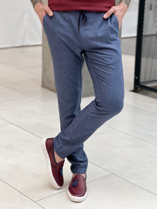 Мужские брюки на кулиске синего цвета. Арт.: 3634