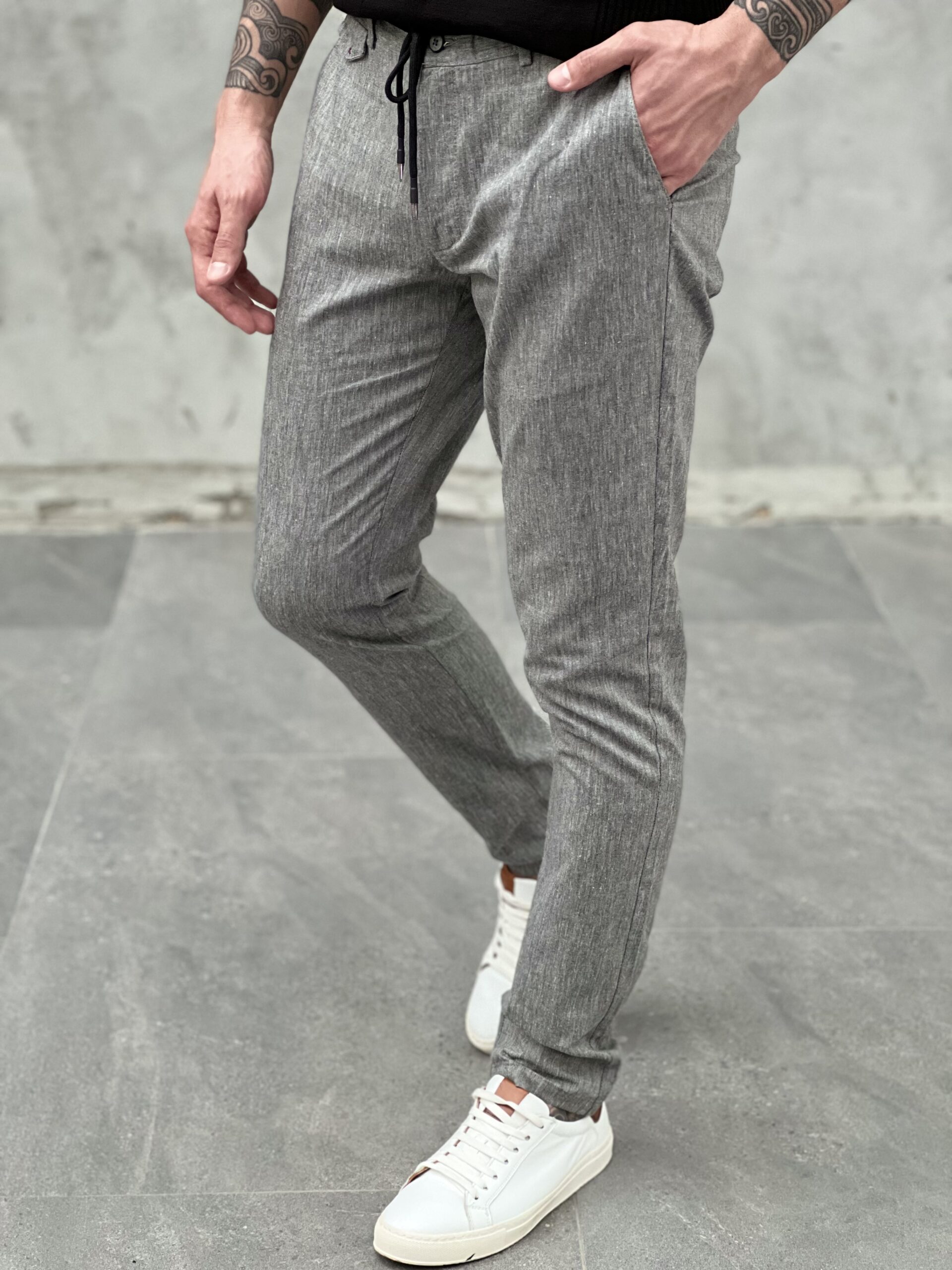 Серые полуспортивные мужские брюки. Арт.: 3638 – купить в магазине мужскойодежды Smartcasuals